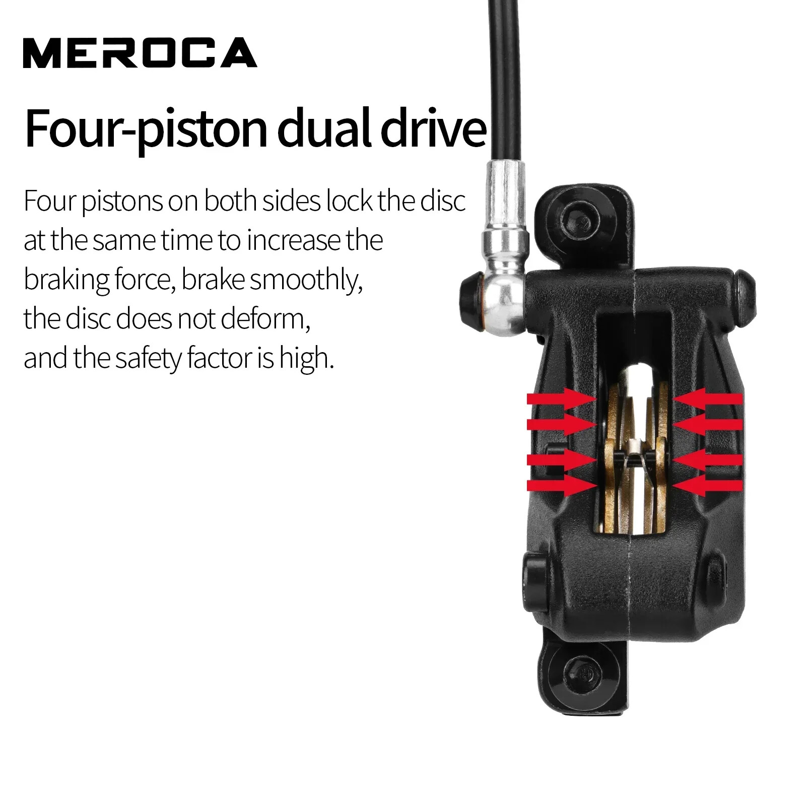 MTB 4-Piston Split Type Bilateral Hydraulic Brake Front 850mm Rear 1600mm Length