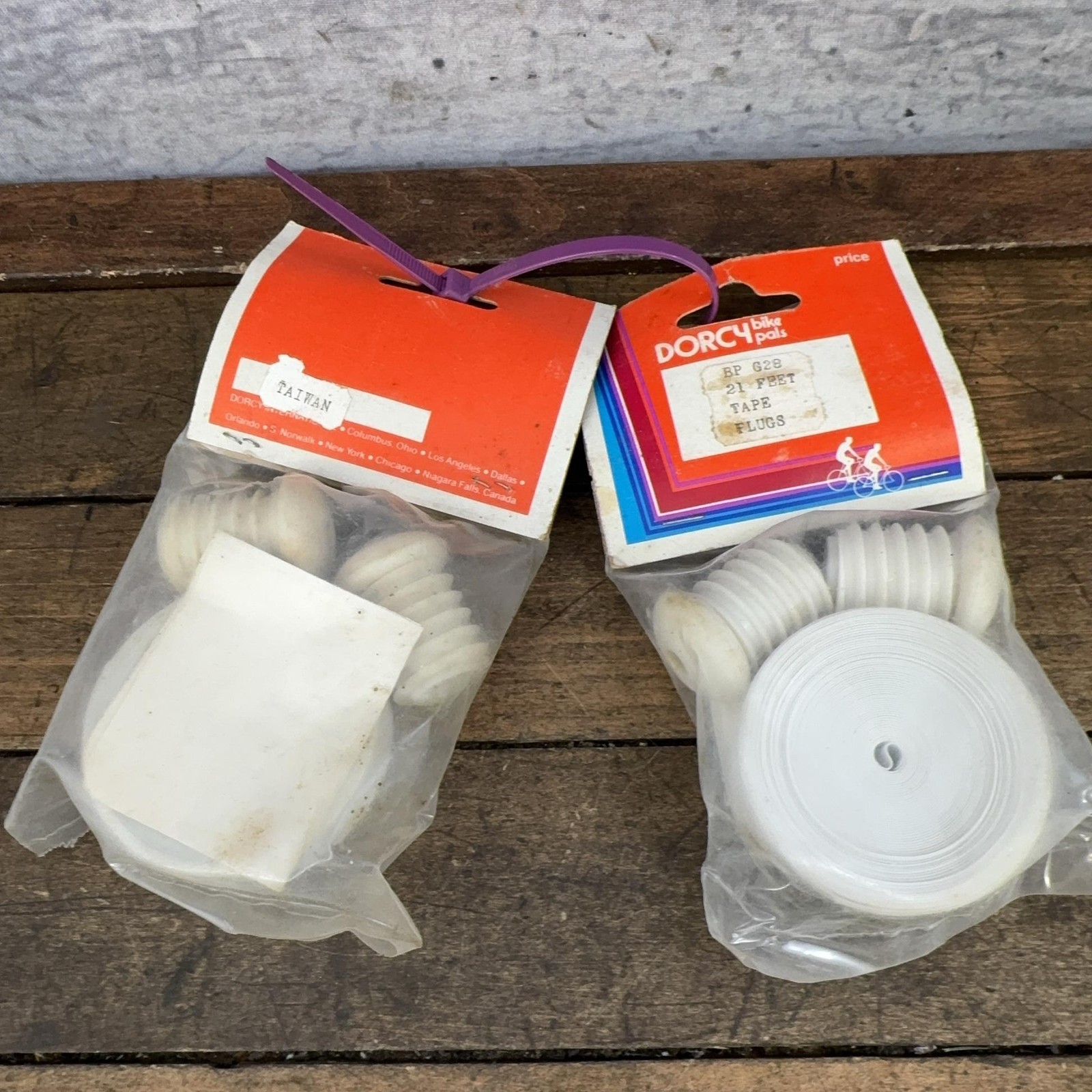 Vintage White Handlebar Tape White NOS Lot 2 Ribbon Plugs Drop Bar Road Bike