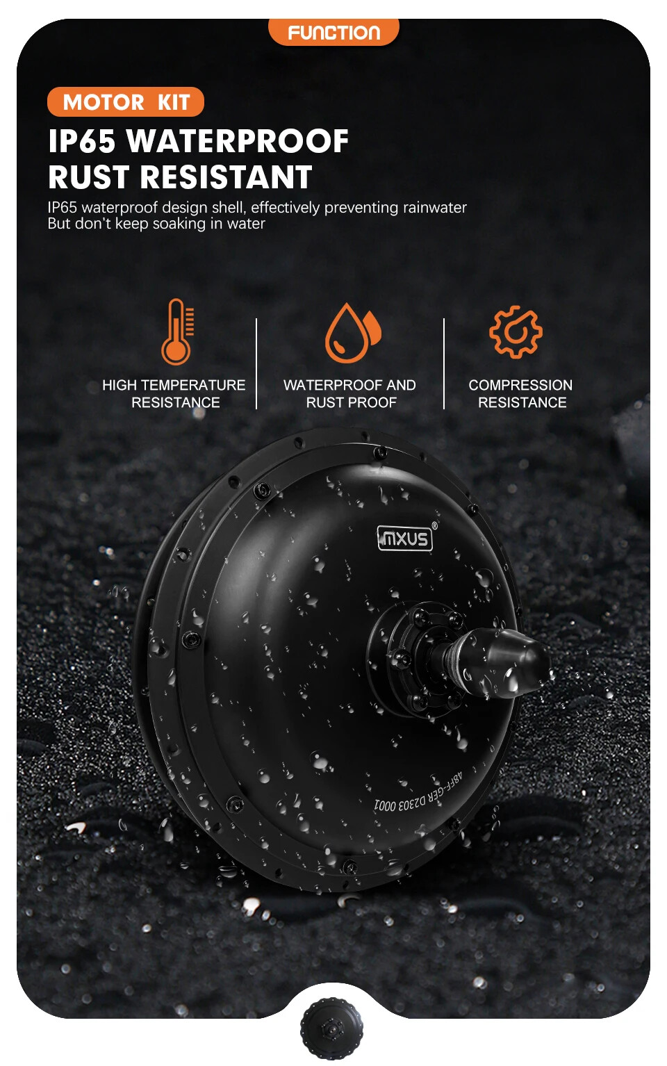 48V 1000W Brushless Gearless Front/Rear Hub Motor for Mountain Electric Bicycle