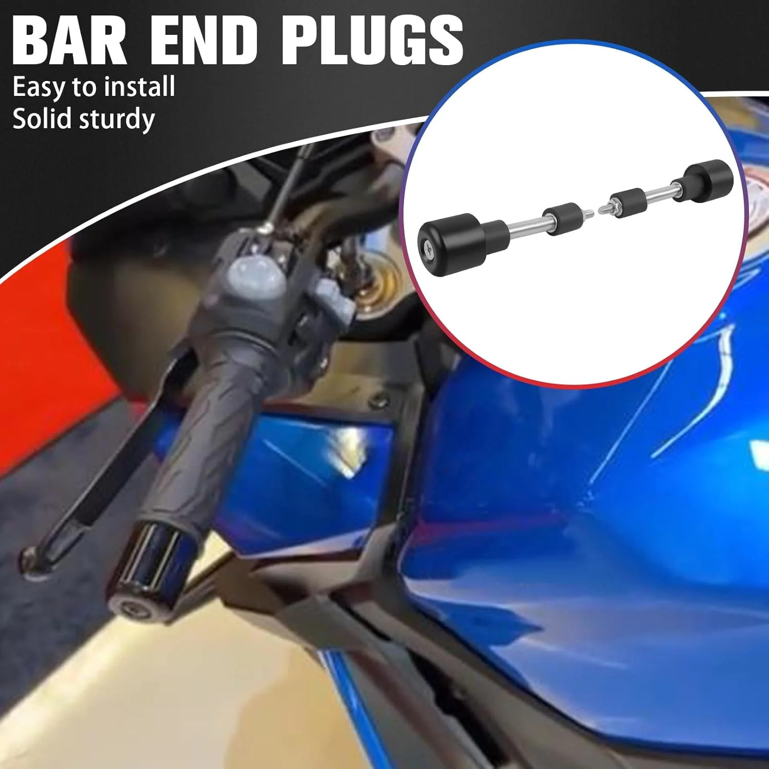 Motorcycle Handle Bar End Grips Plug Weights Hand Grips Plug Caps Replacement fo
