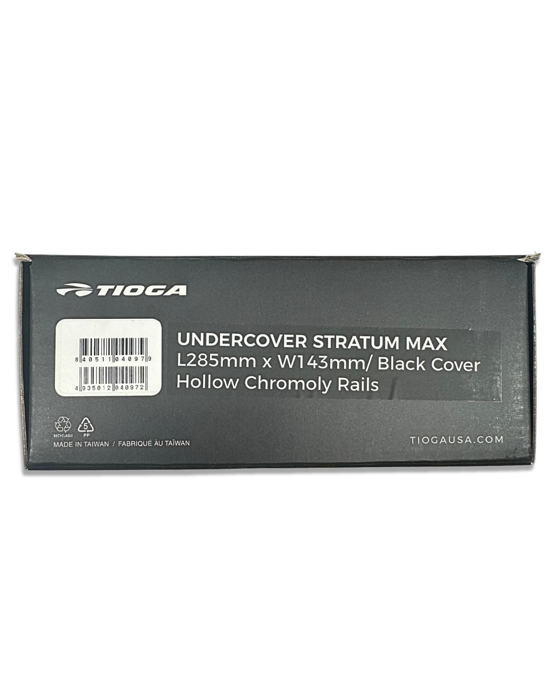 Tioga Undercover Stratum MAX Bike Saddle CrMo Rails 285x143mm 280g Black