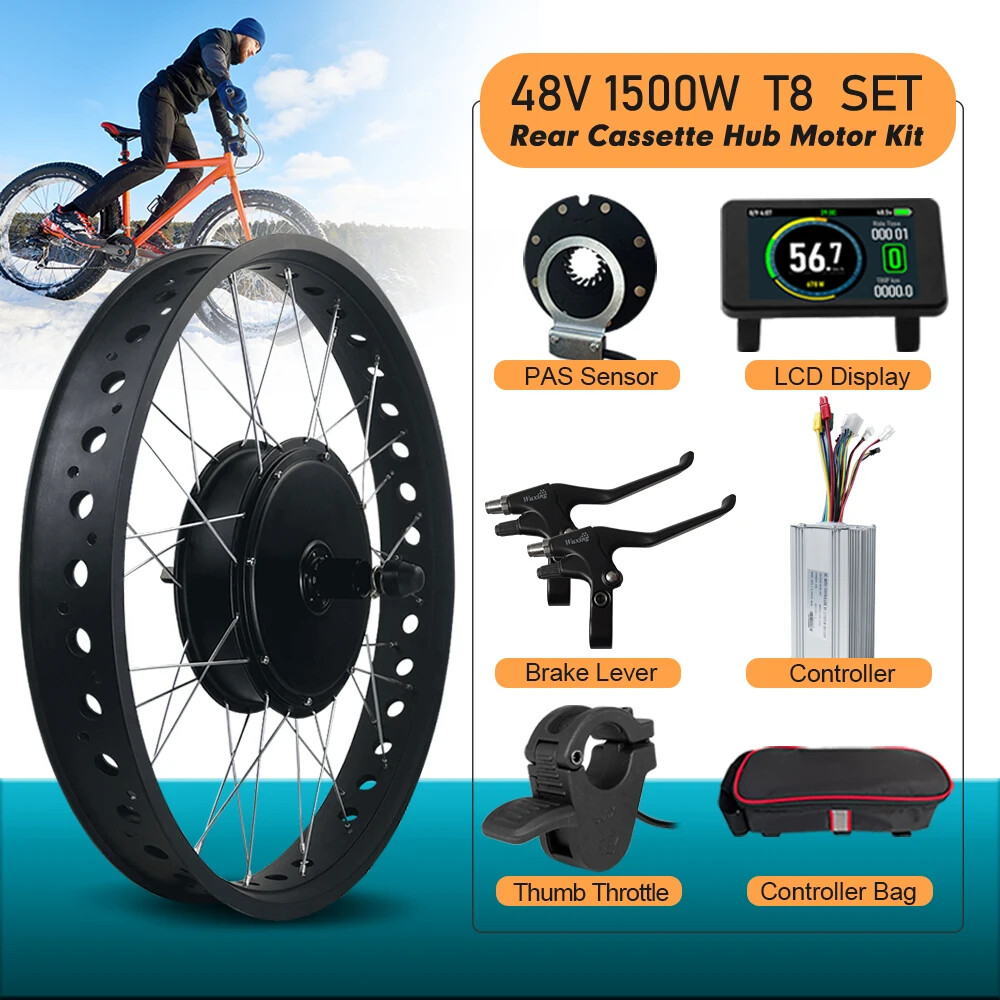 48V 1500W 4.0 Fat Tire Snow Bike Ebike Rear Cassette Hub Motor Wheel Kit