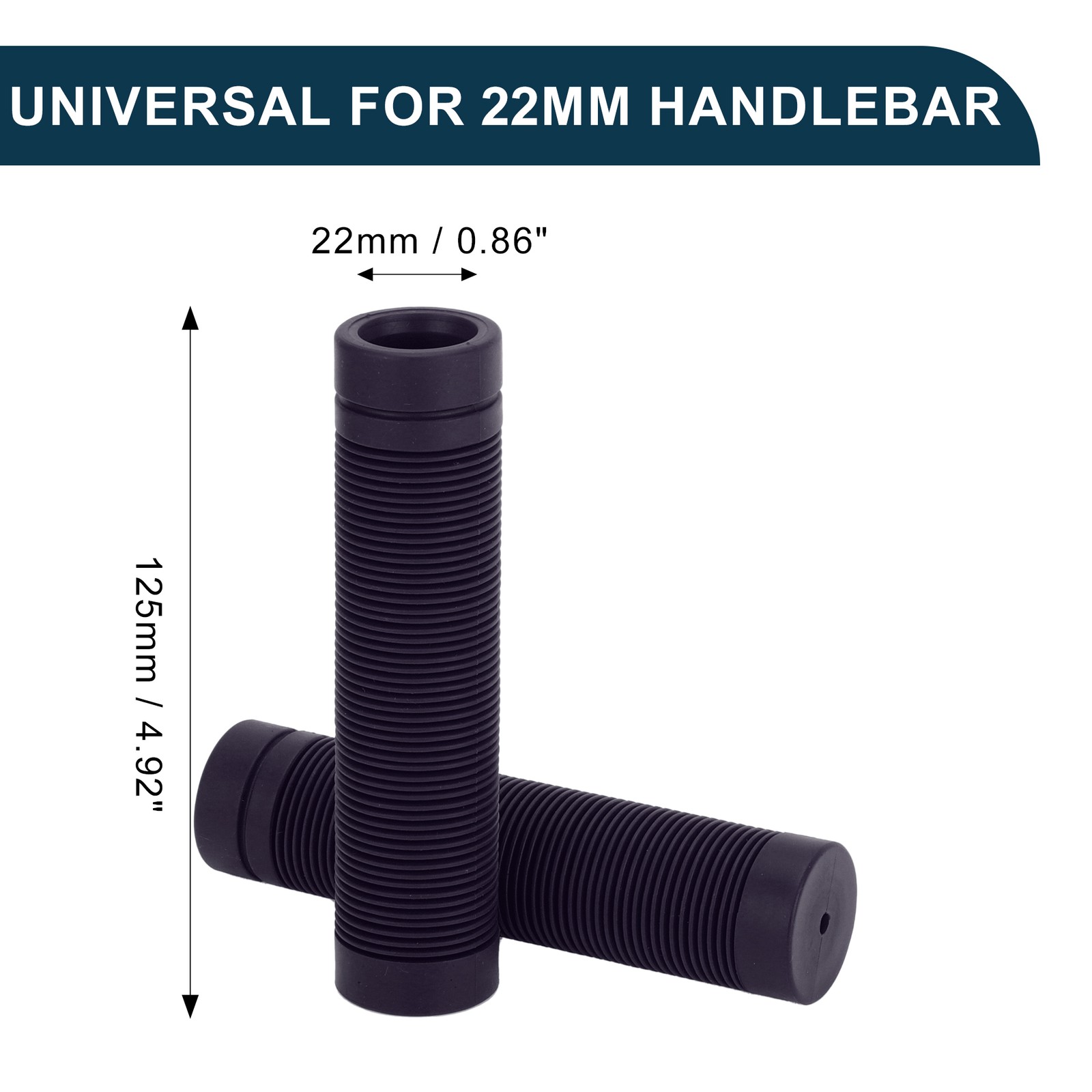 Bike Handlebar Grip Cover 125mm Soft Cycling End Grip Protector Navy Blue 1 Pair