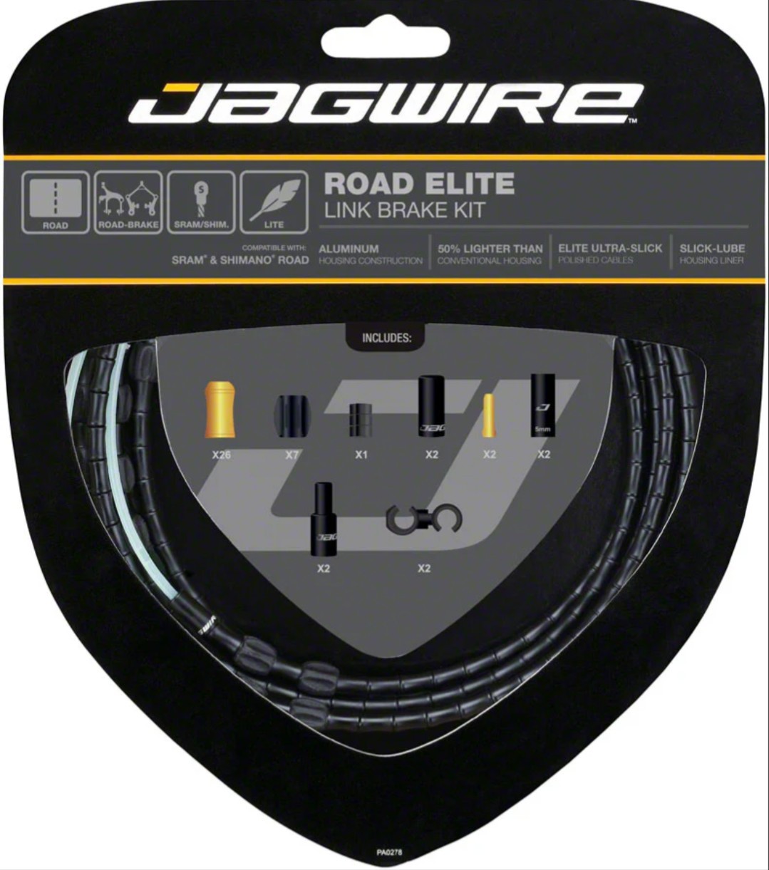 Jagwire Road Elite Link Brake Cable Kit SRAM/Shimano Ultra-Slick Black