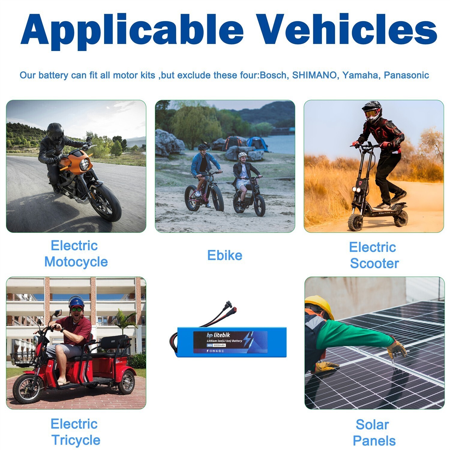 48V Lithium Ebike Battery for 200W – 1500W Electric Bicycle Bike Scooter Motor