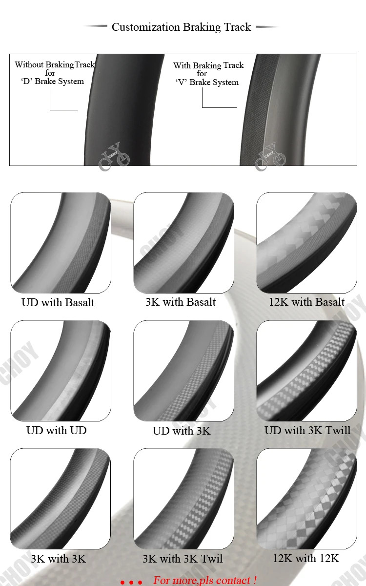 700C 23*60mm Carbon Rim Fixed Gear Road Bike Clincher UD Matte Glossy Ring