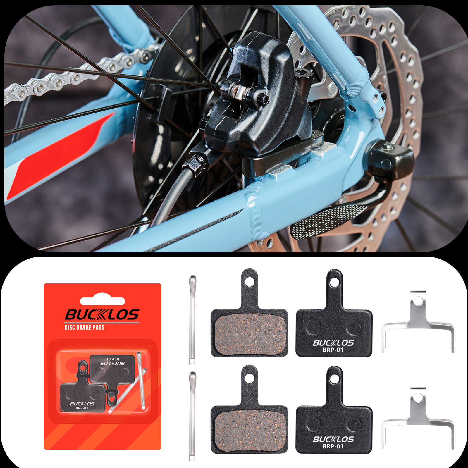 4 Pair Semi-Metallic MTB Bike Disc Brake Pad fit Shimano B01S B05S Tektro E10.11