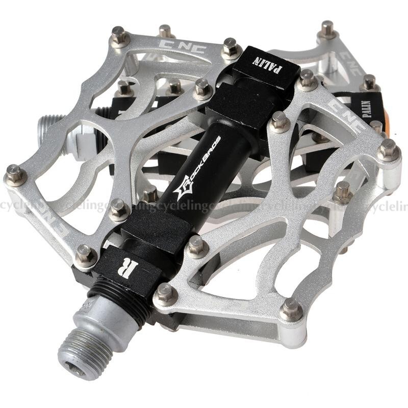ROCKBROS MTB Pedals Aluminum Alloy MTB Sealed Bearing Pedals 9/16″ Silver