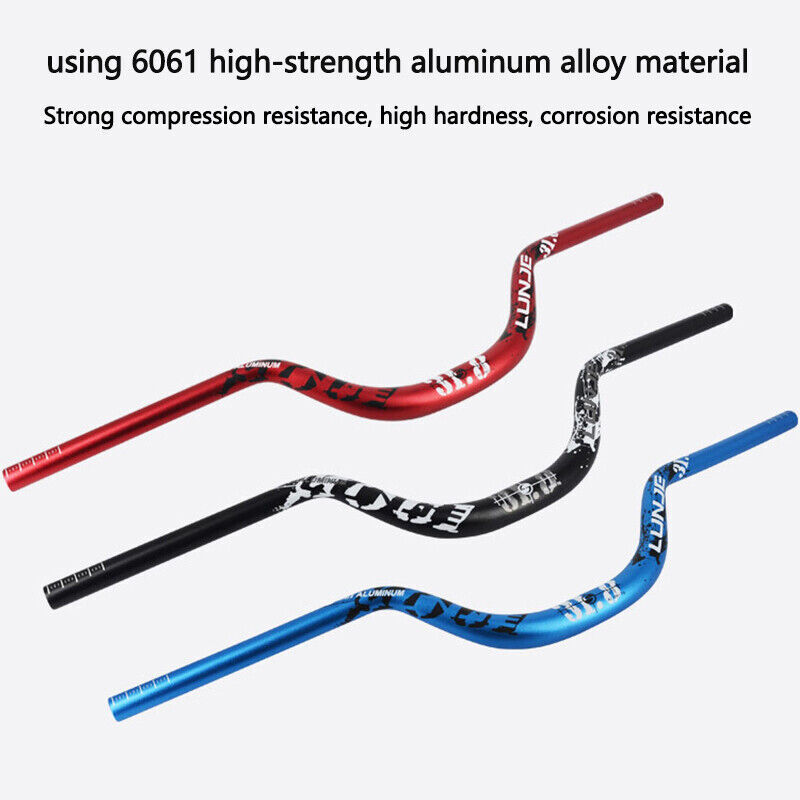 US Mountain Bike Riser Handlebar Aluminum Alloy MTB Handlebar 31.8mm Diameter