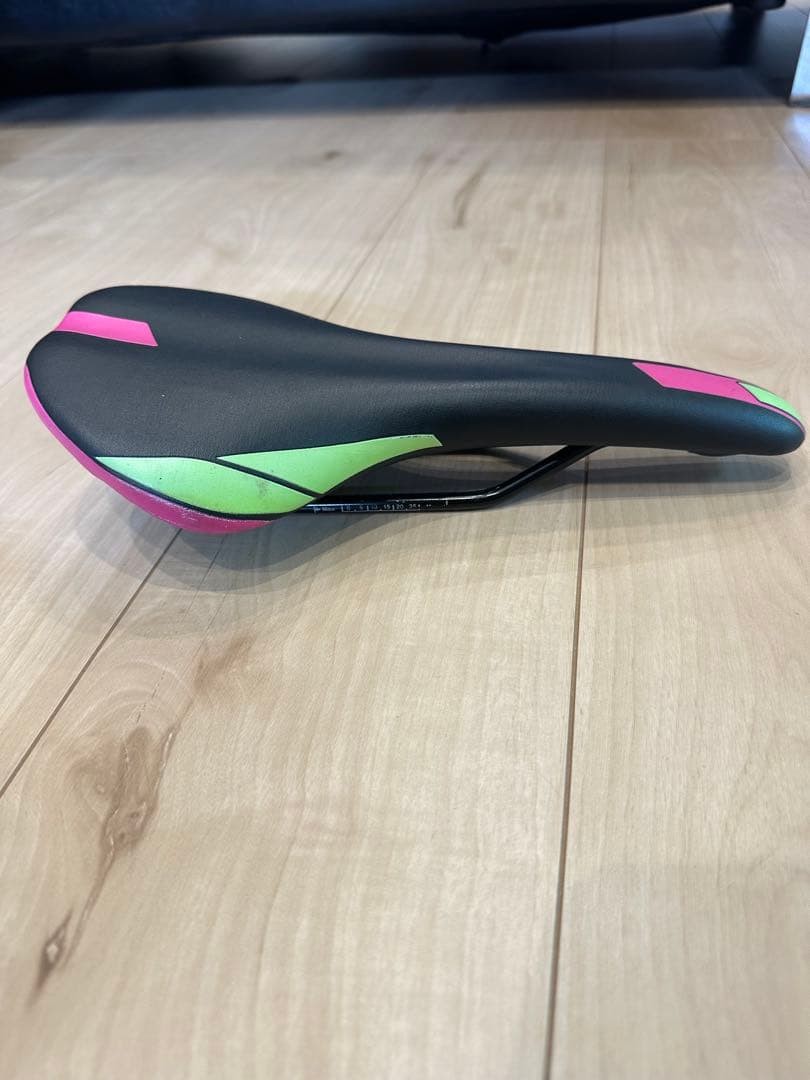 Bicycle Saddle Black Pink Light Green Sporty Design New Condition