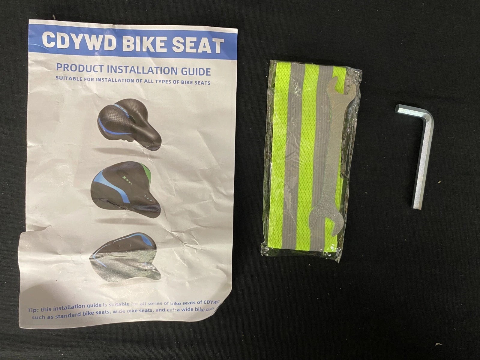 CDYWD Saddle Black Wide Padded Bike Seat With Shock Absorbing Spring