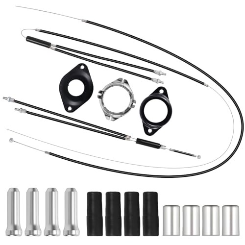 BMX Bike Gyro Brake Cables Front + Rear (Upper + Lower) with Spinner Rotor