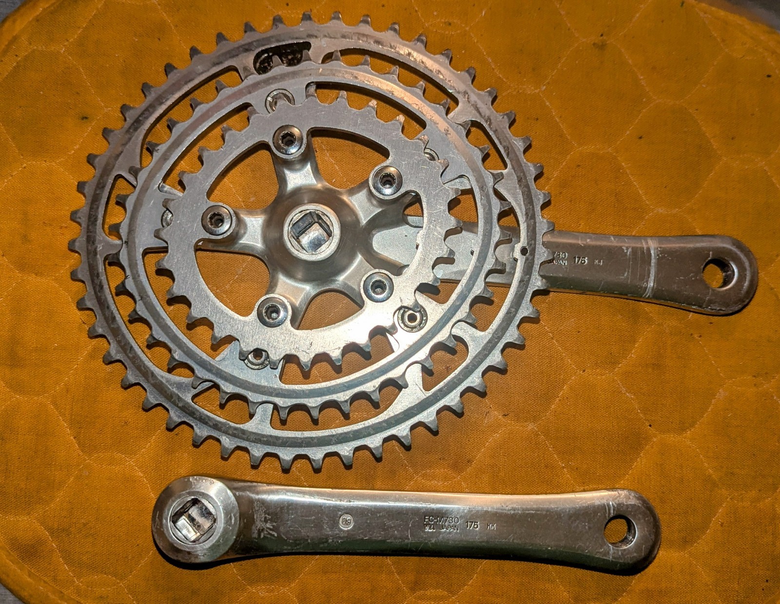 VINTAGE SHIMANO XT FC-M730 CRANKSET BIOPACE 28/38/48t 175 MM