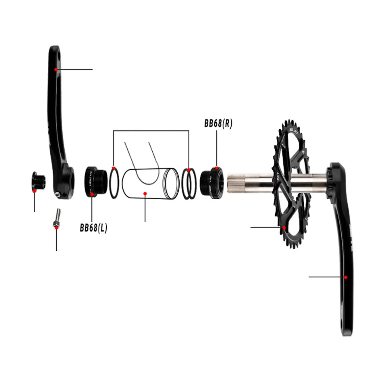 3 Bolt Direct Mount Chainring 34T 36T 38T 40T Narrow Wide 0mm Offset