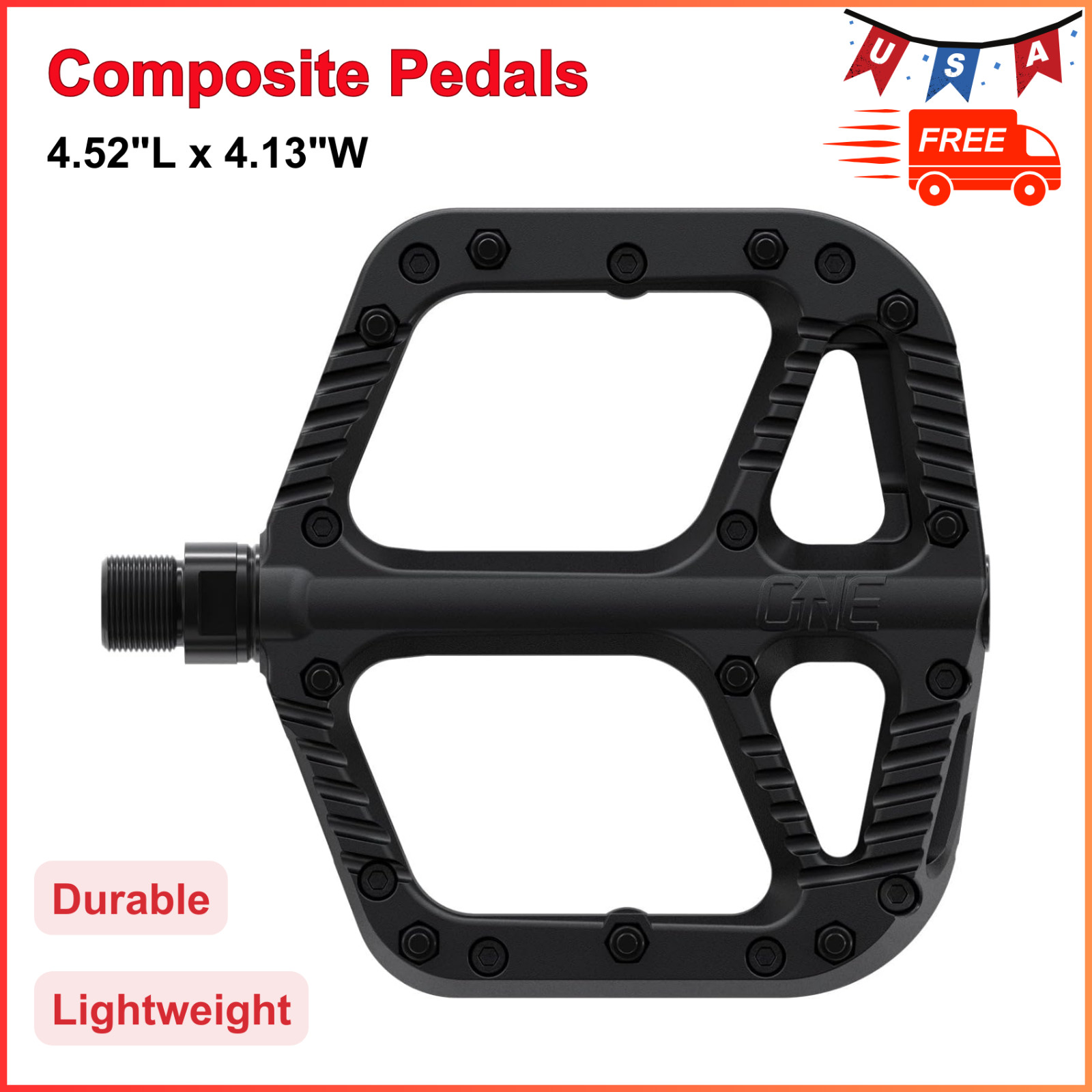 OneUp Components Composite Pedals – Lightweight, Durable Flat Bike Pedals (MTB)