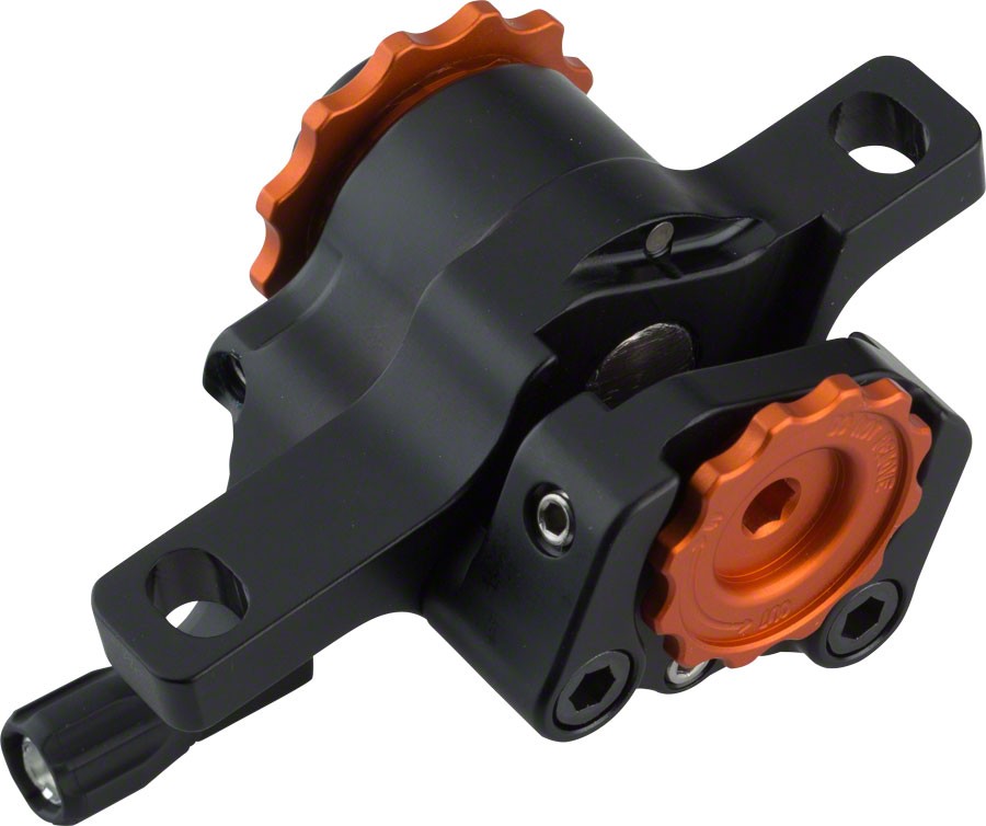 Paul Component Engineering Klamper Disc Caliper, Long Pull, Black with Orange Ad