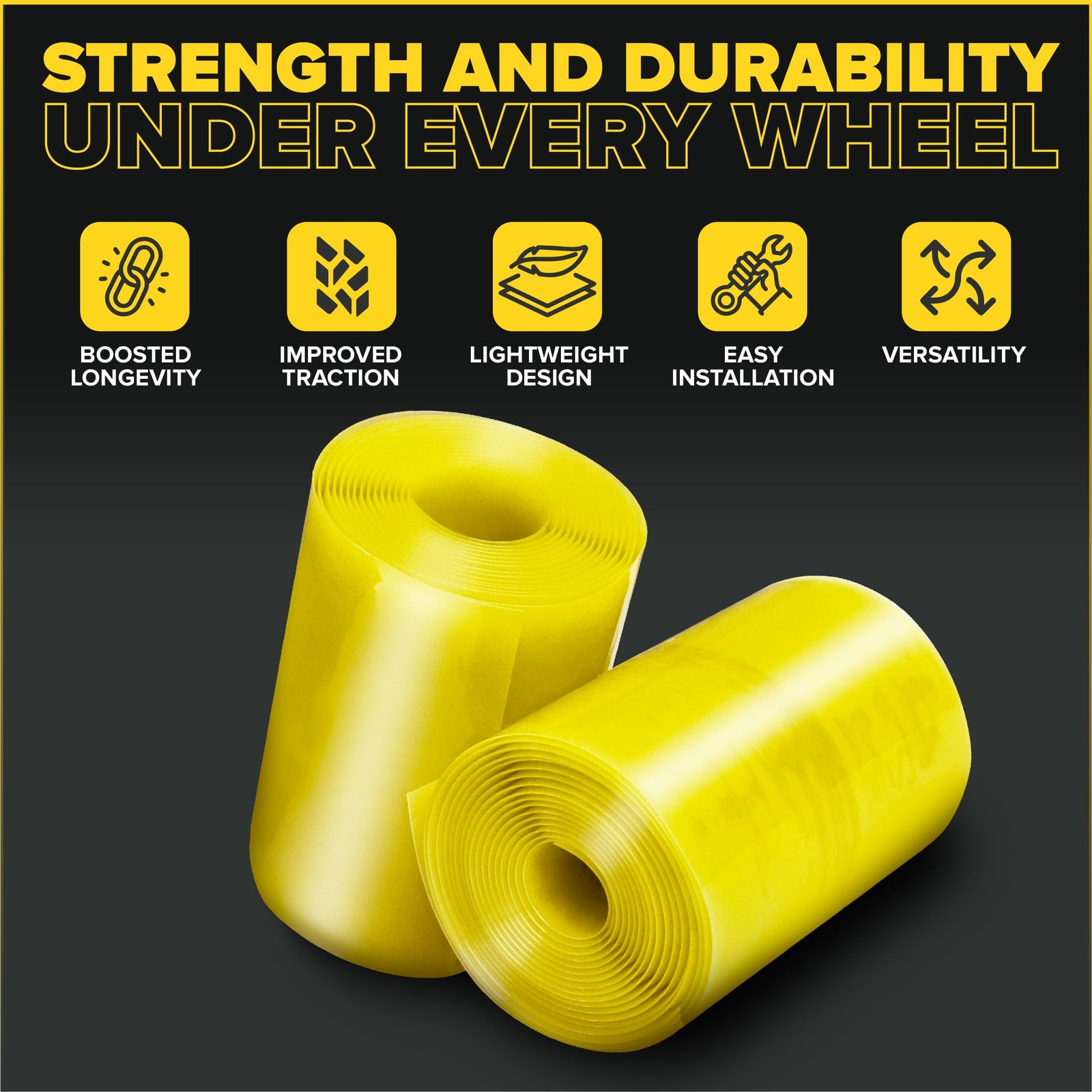 Ultraverse Fat Tire Liners Tube Protection Against Flats, 4.0 WIDTH, Yellow
