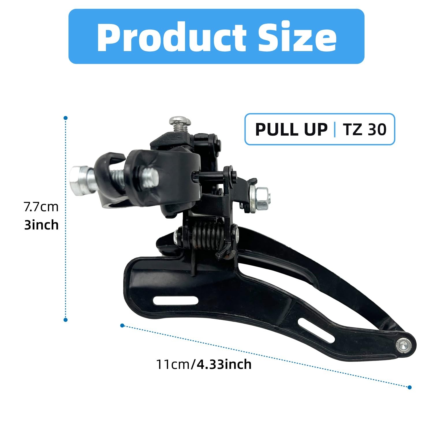 Universal Bike Front Derailleur 3 Speed Top Pull Bottom Clamp Shifter Gear