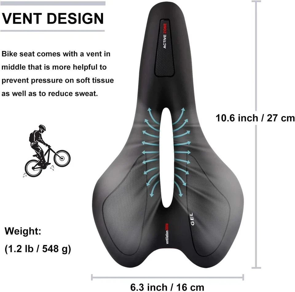Bike Seat Gel Bicycle Saddle Comfort for Men Women MTB Mountain Road Trekking Cr