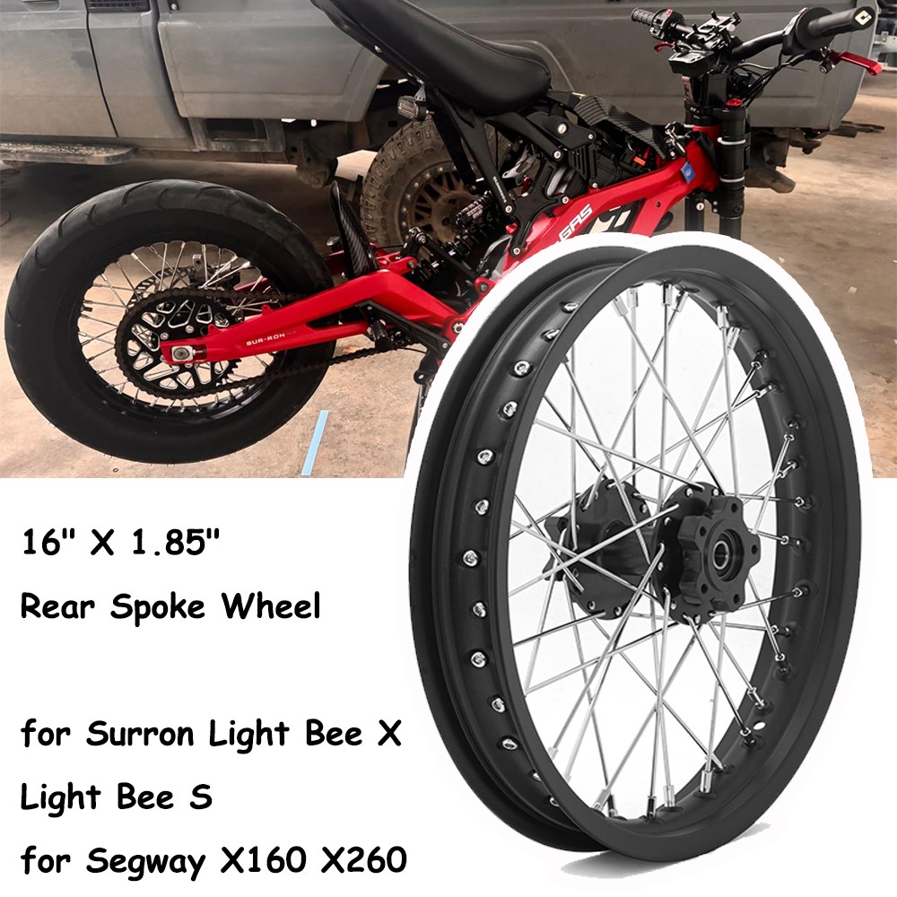 16×1.85 Spoke Rear Wheel Rim Hub For Sur Ron Light Bee LB X For Segway X260 X160