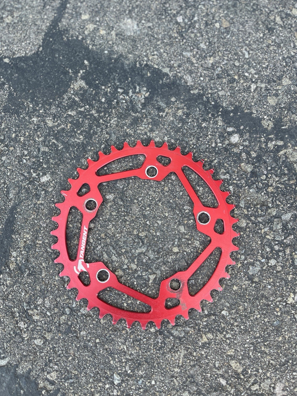 Tangent R7075 BMX Chainring 44T 104mm BCD 4-Bolt Aluminum Red