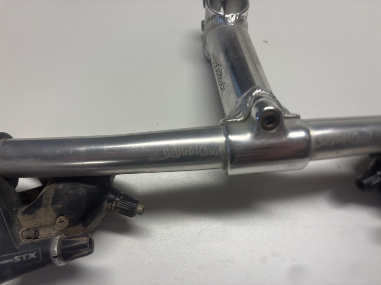 Vintage Barracuda Mountain Handlebar Onza Grips Silver Stem Shifters 90s MTB