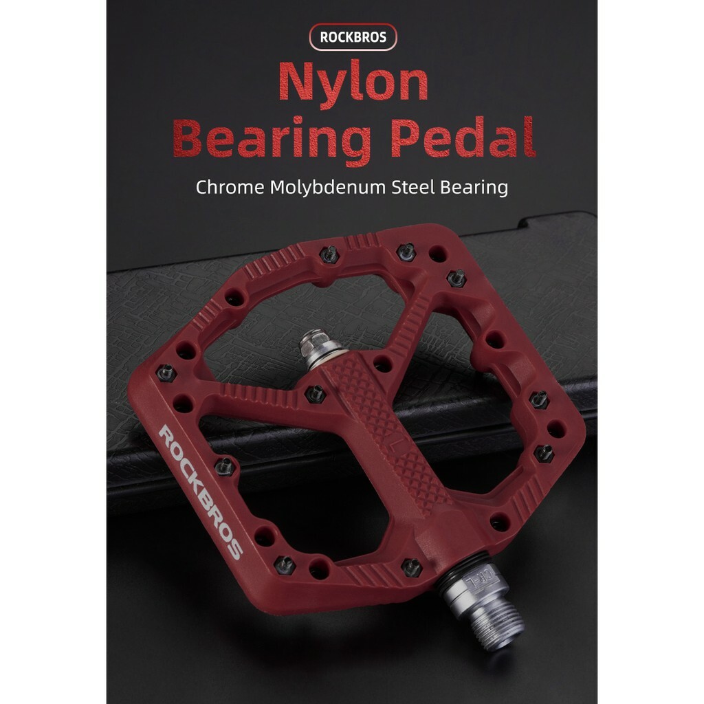 ROCKBROS Mountain Bike Pedals 9/16» Road Bike Widen Nylon Fiber Platform Pedals