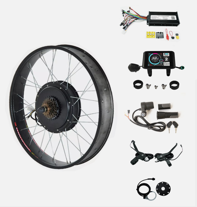 36-52V 1200-1800W 175mm 190mm dropout 20″/24″/26″ Fat Wheel Ebike Conversion kit