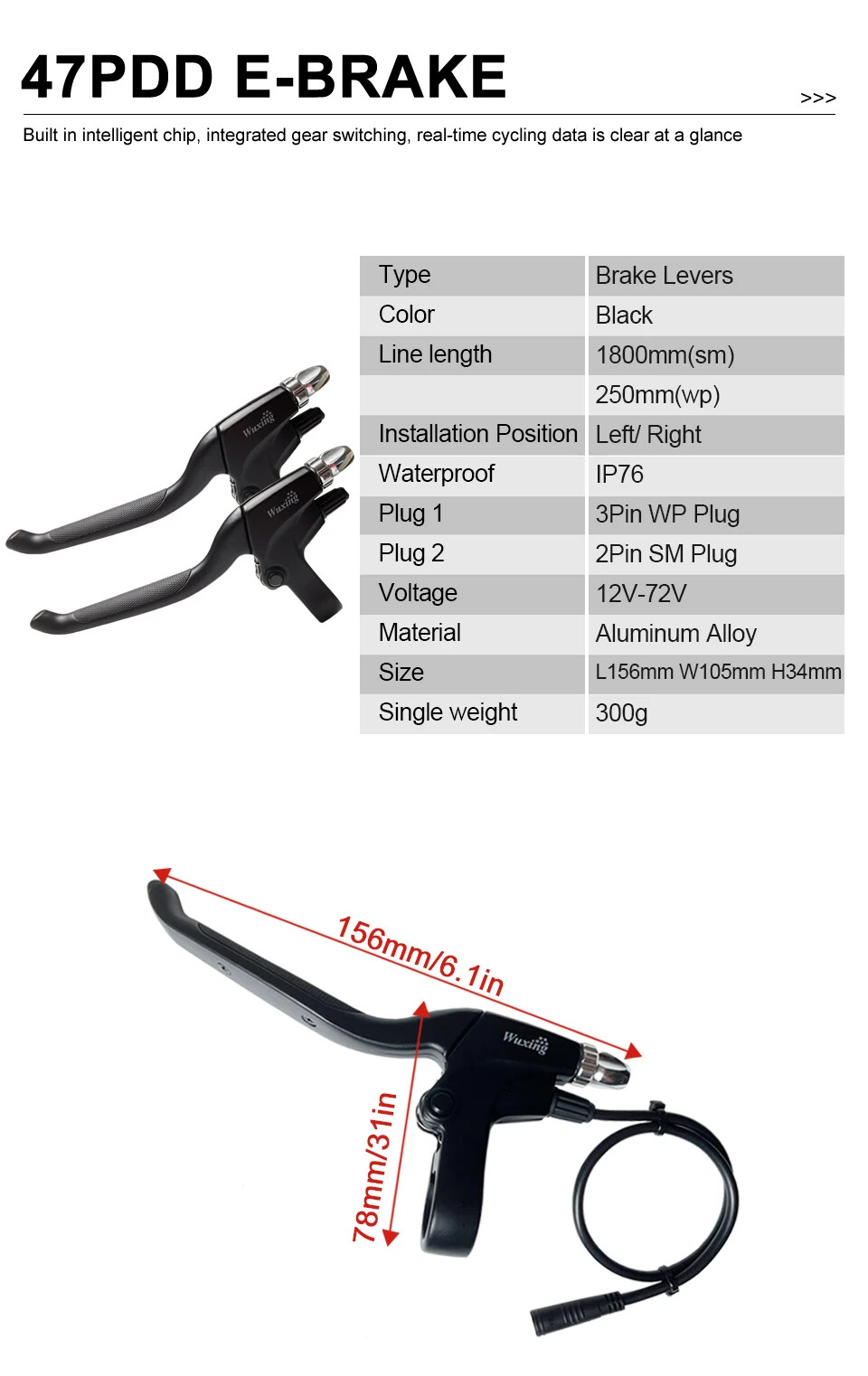 60A Sine Wave Controller 48V 52V 60V 72V with Lock Light Ebike Conversion Kit