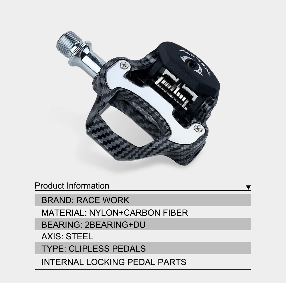 Road Racing Bicycle Footrest Cleat Pedal Carbon Fiber Footrest with Spd Clip