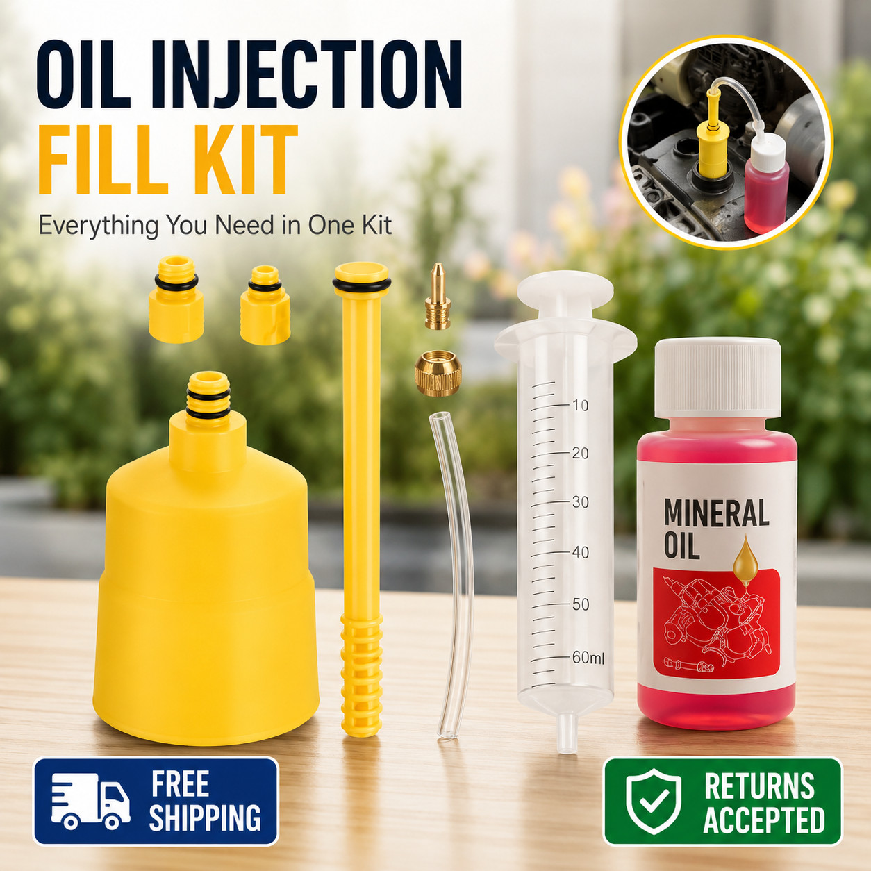 60ML Bicycle Hydraulic Brake Mineral Oil Bleed Kit for Shimano SRAM Tektro NUTT