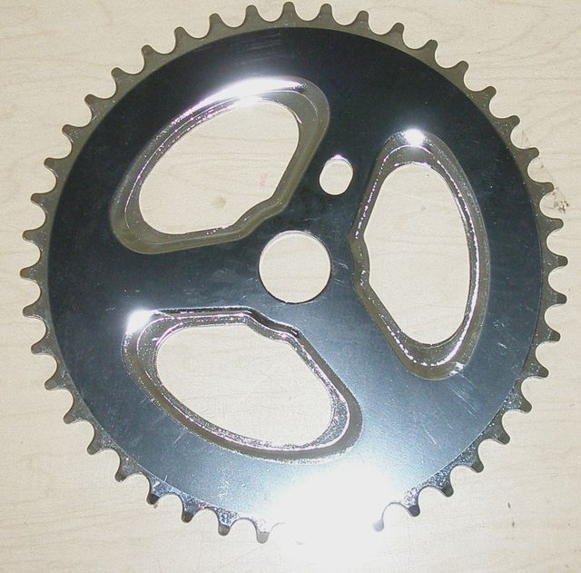 SILVER AND BLACK BICYCLE SINGLE SPEED CHAIN RING BIKE PARTS 394
