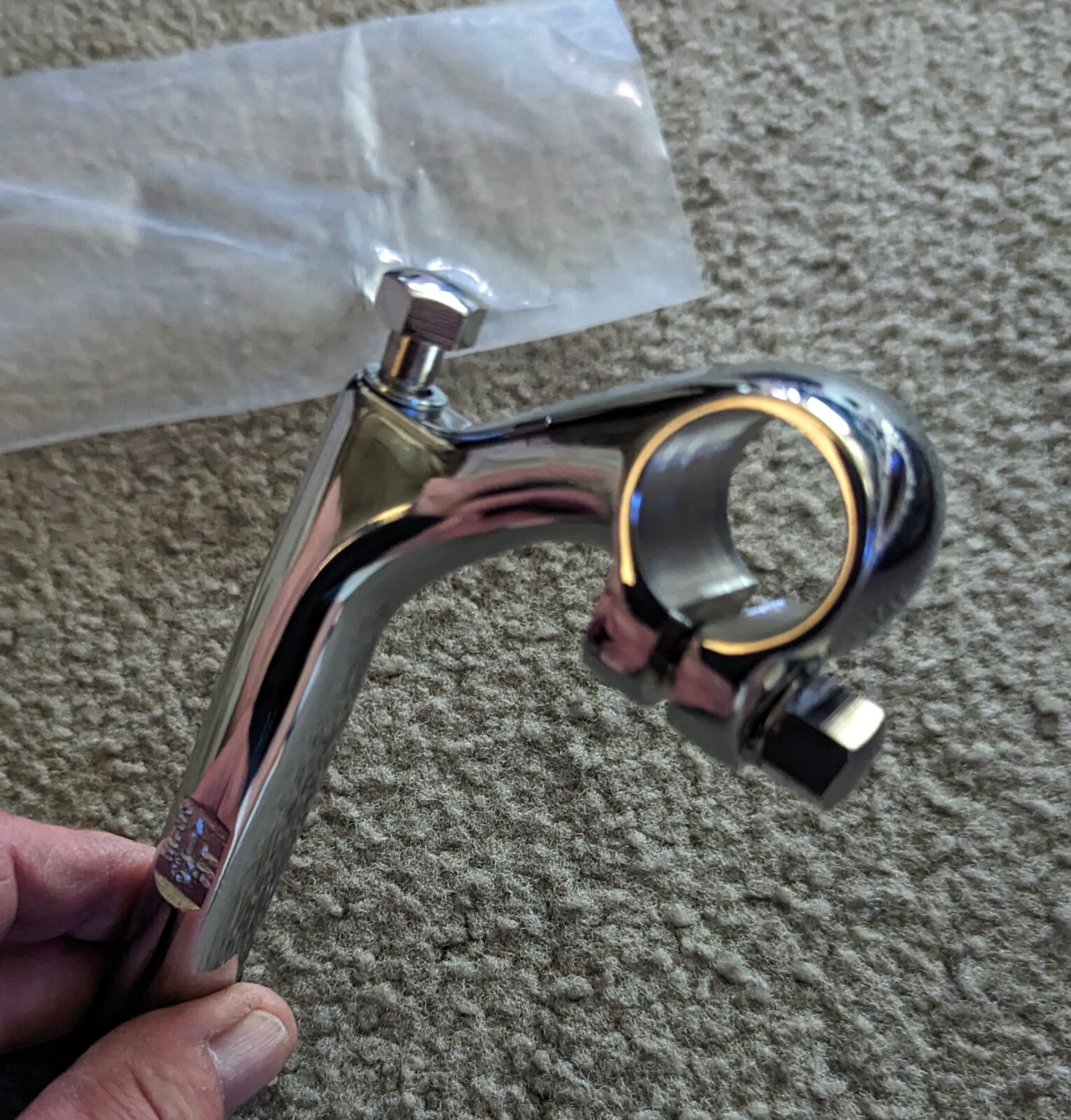 NEW CHROME CLASSIC STEM/GOOSENECK 21.1MM,1970-1982 SCHWINN BEACHCRUISER BICYCLES
