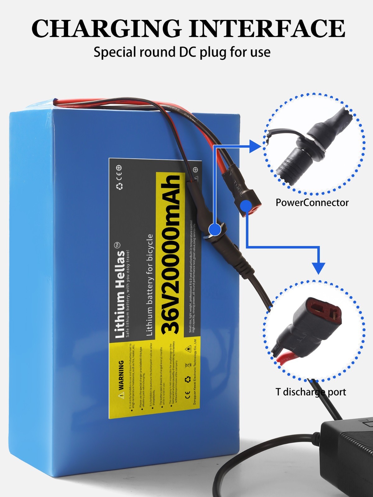 36V 20Ah Li-Ion Rechargeable Battery Pack 30A BMS 18650 Lithium Battery