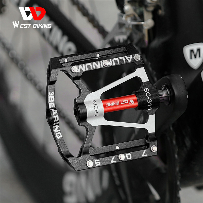 WEST BIKING 3 Sealed Bearing Bicycle Pedals Aluminum Cycling Bike Pedals 9/16 in