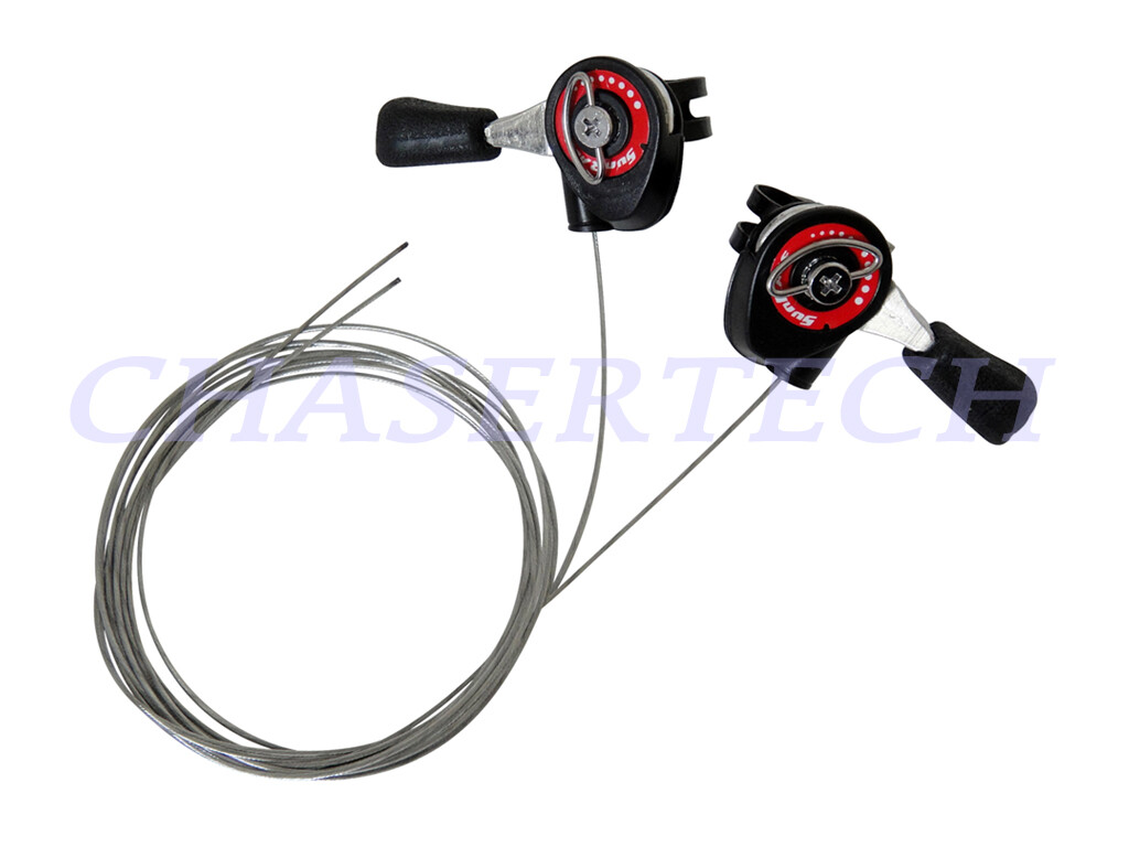 Sunrace SLM10 MTB Bicycle Friction Thumb Shifters w/ Cables Set
