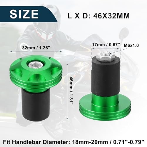 Motorcycle Handlebar End Plug Aluminum Alloy 18mm-20mm 0.71″-0.79″ 32mm OD
