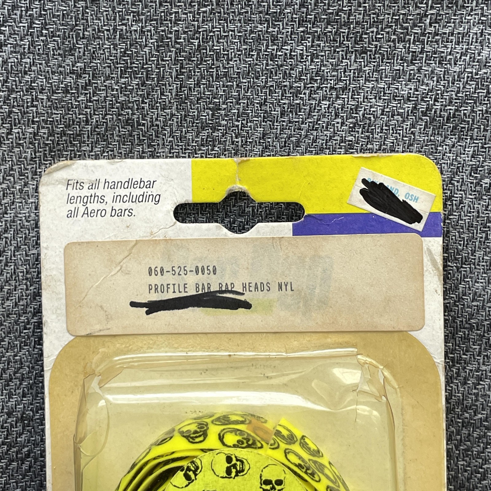 Vintage Profile Handlebar Tape Yellow Skull Head NOS 90s Road Bike Aero