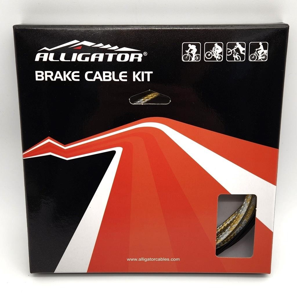 Alligator Sleek Glide Front/Rear Bike Brake Cable/Housing Set Gold / Silver