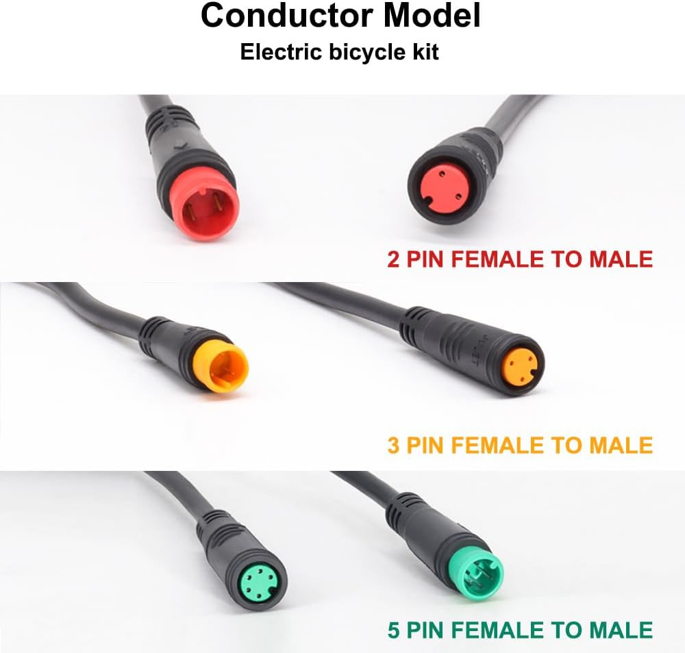 Ebike Extension Cable for Electric Bike Gear Sensor, Waterproof Connector 2Pin/3