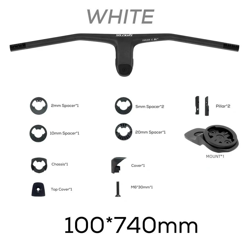 740MM -20 Degrees Full Carbon Fiber Integrated Cockpit MTB Handlebar with Stem