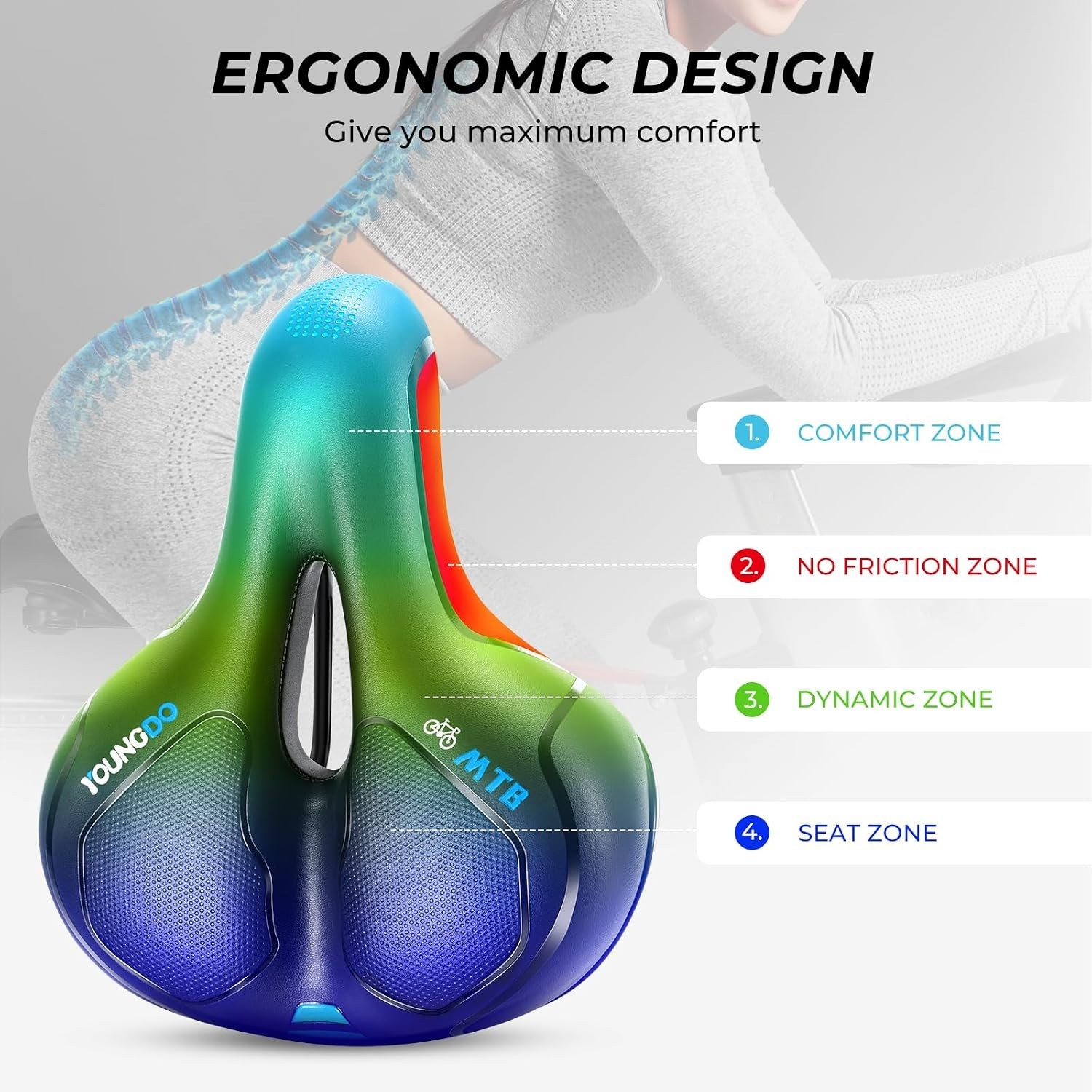 Comfortable Gel Bike Seat for Mountain & Road Bikes
