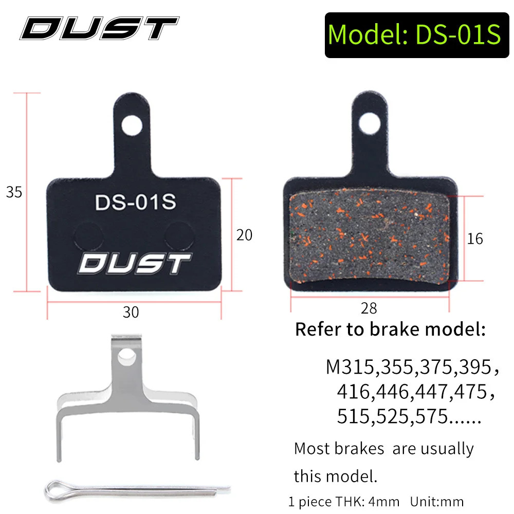 DUST Semi-Metal Disc Brake Pads Shimano XT XTR M315 SRAM Avid BB5 BB7 MTB
