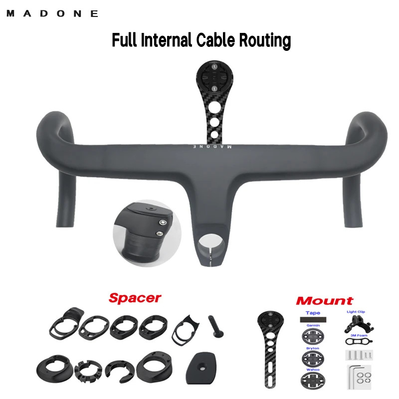 Carbon Road Bicycle Integrated Handlebar Internal Cable Routing 28.6mm Fork
