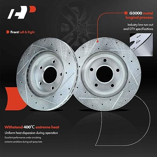 11.57 inch (294mm) Disc Brake Rotors Compatible with Front Drilled and Slotted