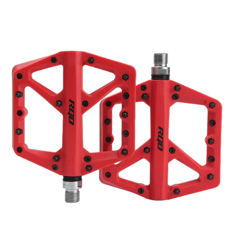 Mountain Bike Pedals 9/16 MTB Nylon Composite Flat Platform Sealed Bearing Grip