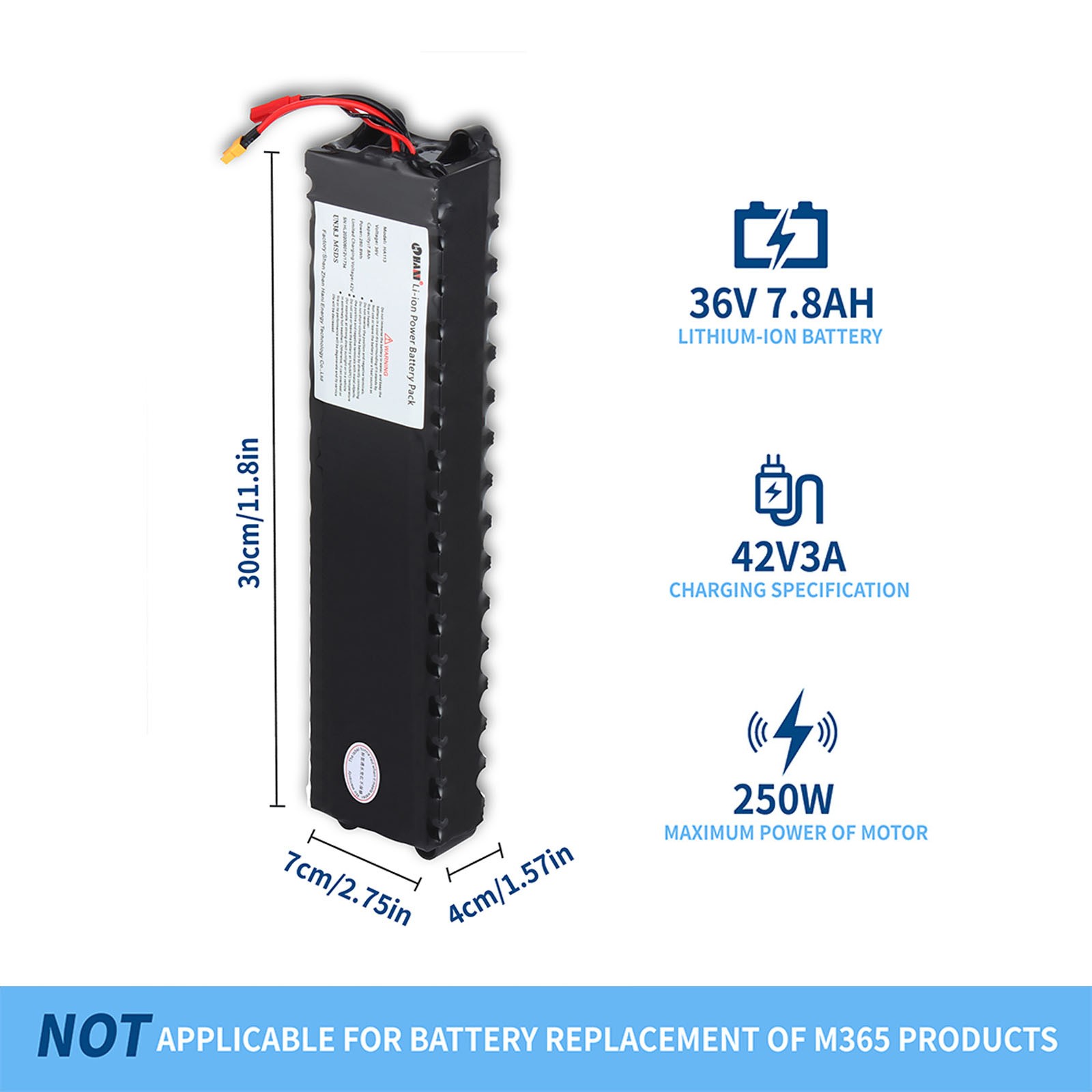For Electric Bicycle Scooter Battery 36V 7.8Ah Rechargeable 10S3P li-ion Battery