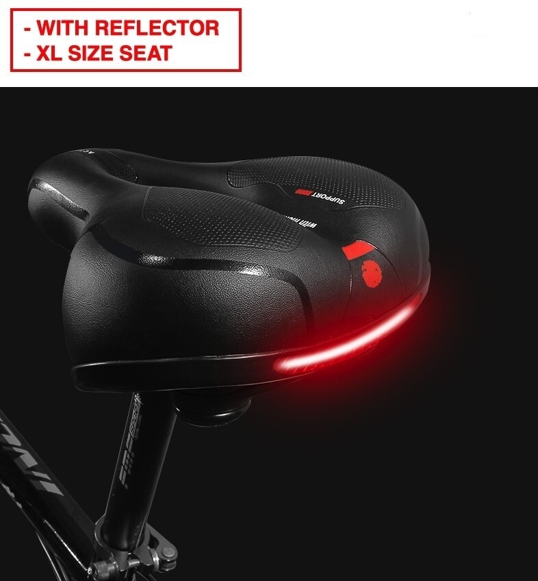Wide Big Bum Bike Bicycle Gel Cruiser Extra Comfort Sporty Soft Pad Saddle Seat