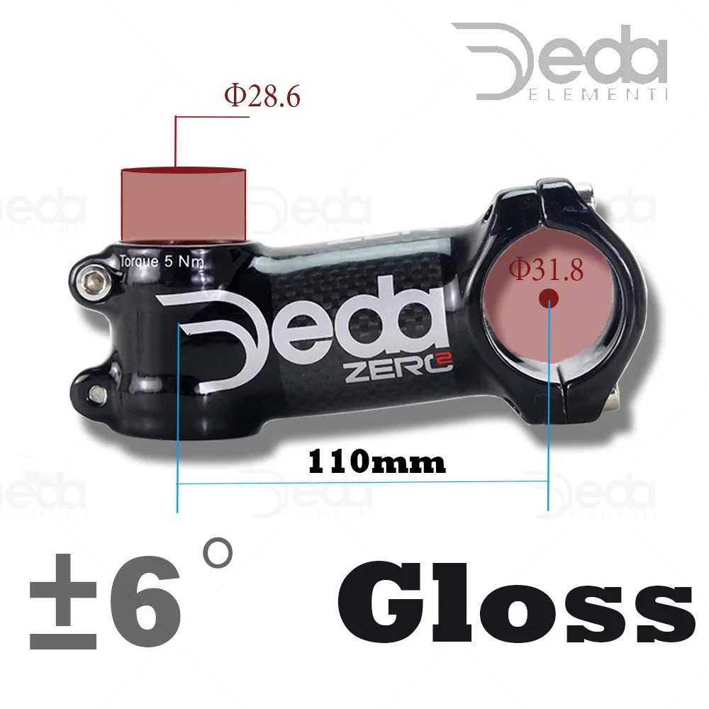 Road/MTB Bike Handlebar Stem Gloss White/Matte Black 6/17 Degree 60-120mm