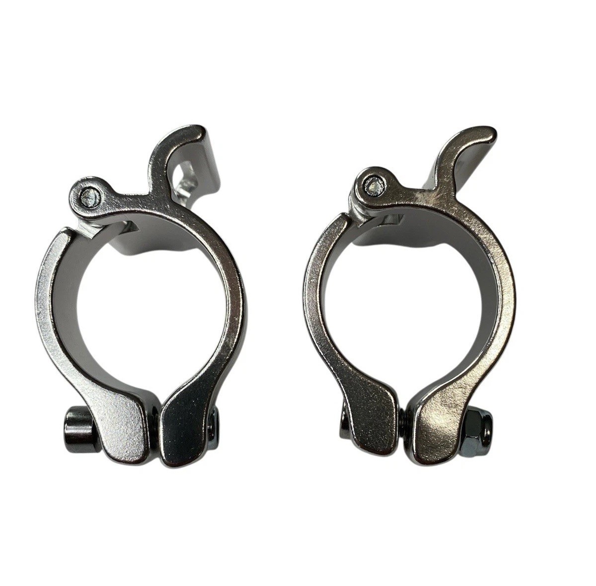 Venzo Bike Adjustable Braze on Front Derailleur Adptr Clamp Silver 28.6m 2Clamps